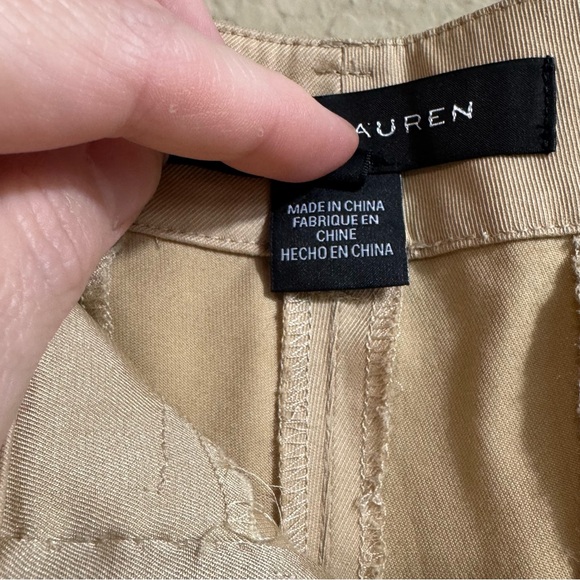 Ralph Lauren Black Label Women's Wool Blend Tan Trouser Career Pants 12 Stretch - Picture 10 of 12